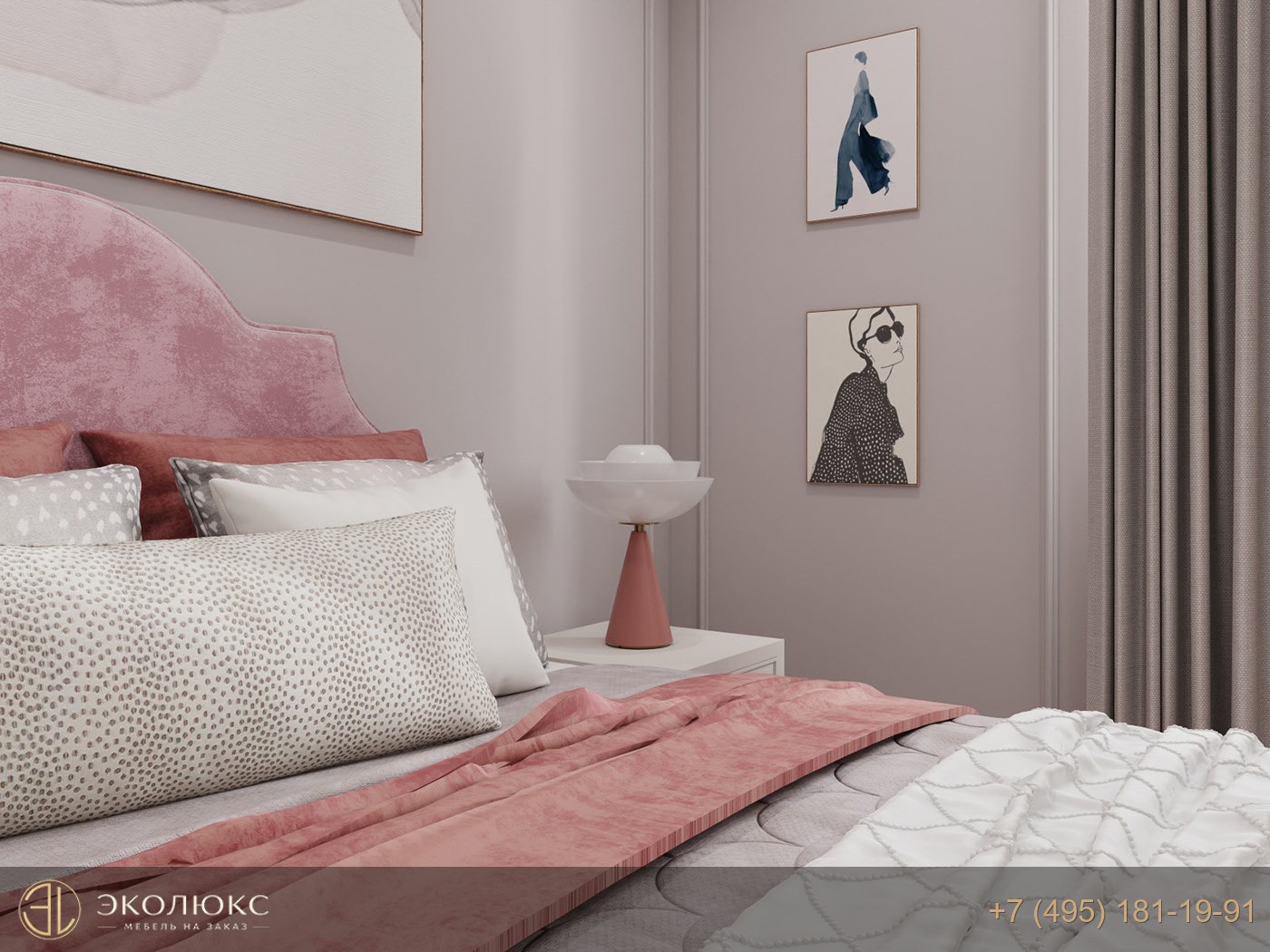 Гарнитур в детскую неоклассика с молдингами и шкафом фото 6