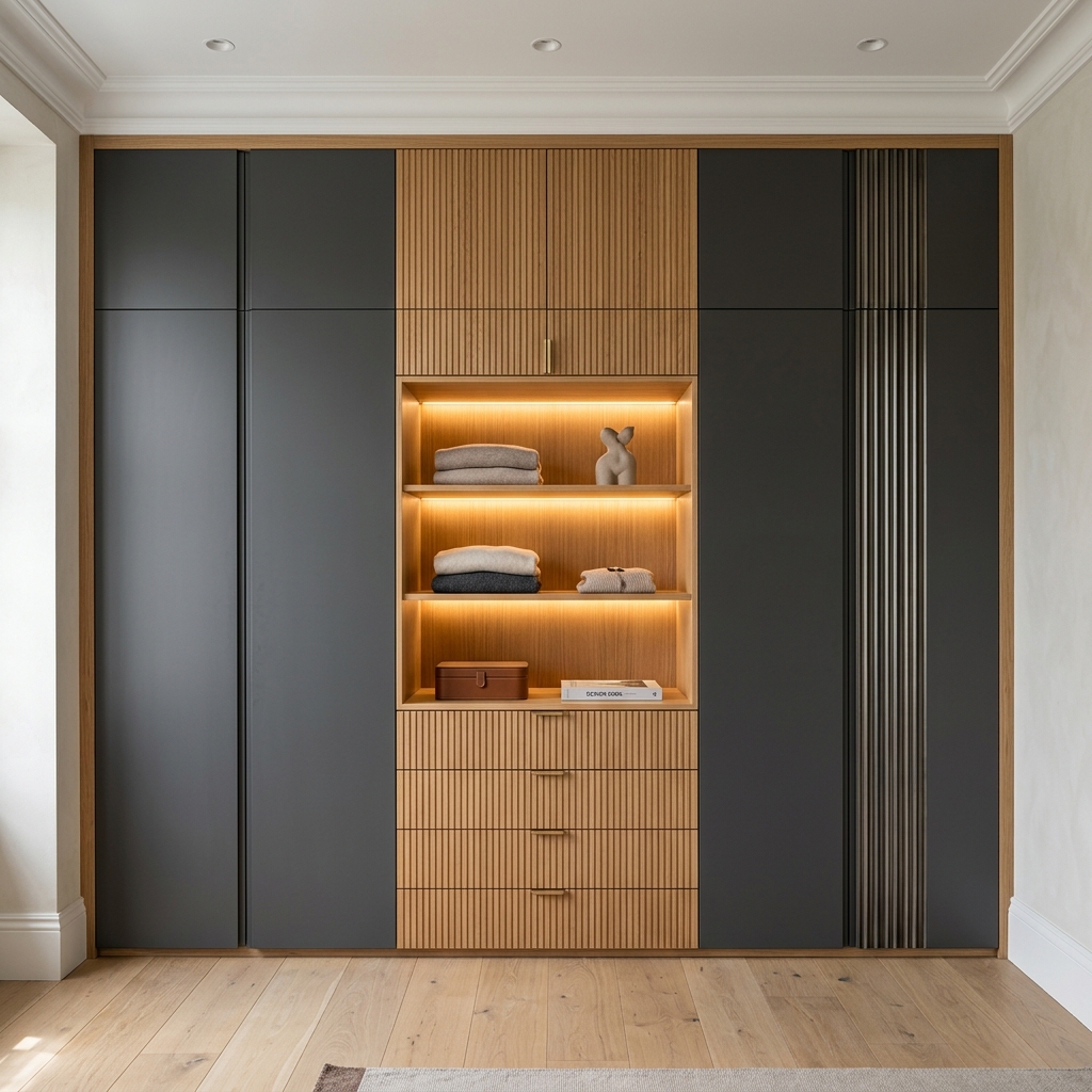 Встроенный шкаф с подсветкой