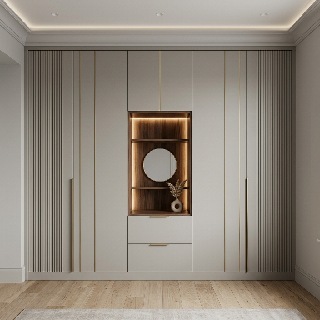 Элегантный встроенный шкаф в спальню